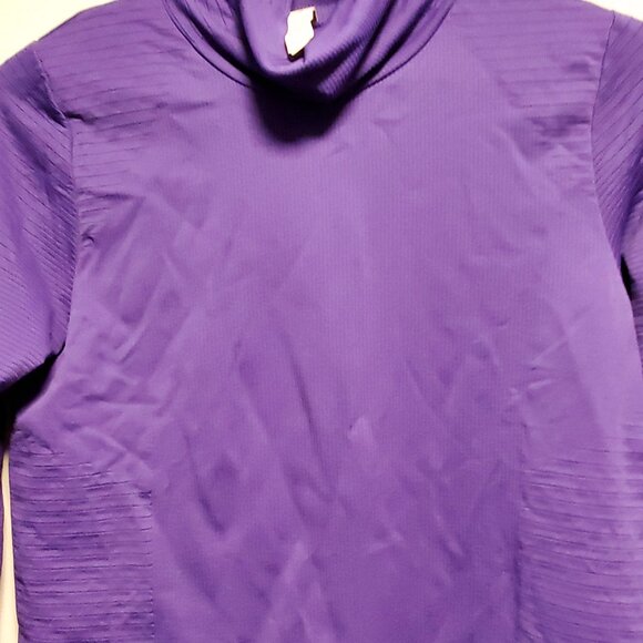 Athleta Flurry Blizzard Seamless Ribbed Turtleneck Noble Blue Medium - Picture 7 of 11